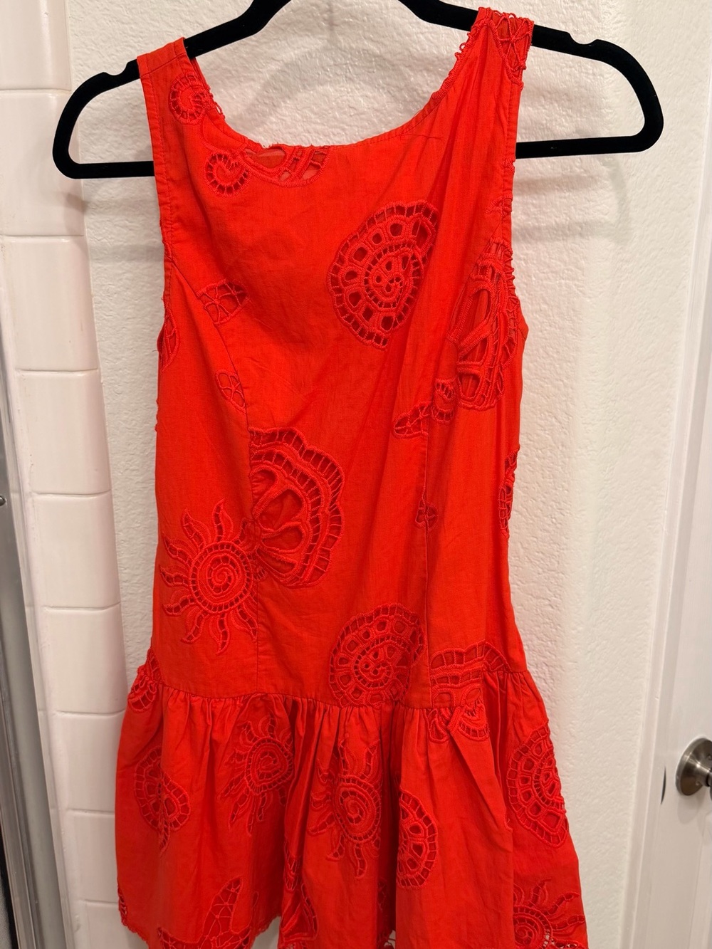 Caroline Constas Red Mini Sundress